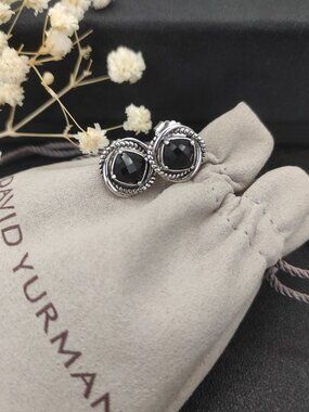 David Yurman 925 Silver Earrings with Original Pouch